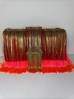 Simitri Mimosa Ombre Clutch Tassel Fridge